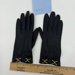 Vintage Navy Fine Buttersoft Kidskin Gloves, Barnier, Made in France